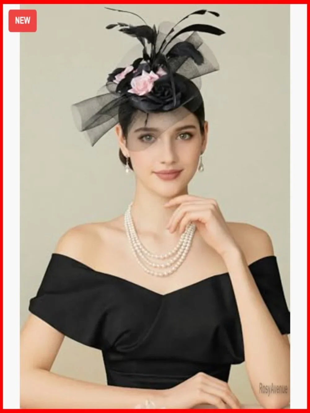Tulle Feather Fascinator Derby Hat with Hair Clip for Formal Events